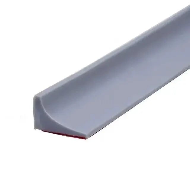 Gray silicone self-adhesive door seal strip for bathroom shower dam barrier