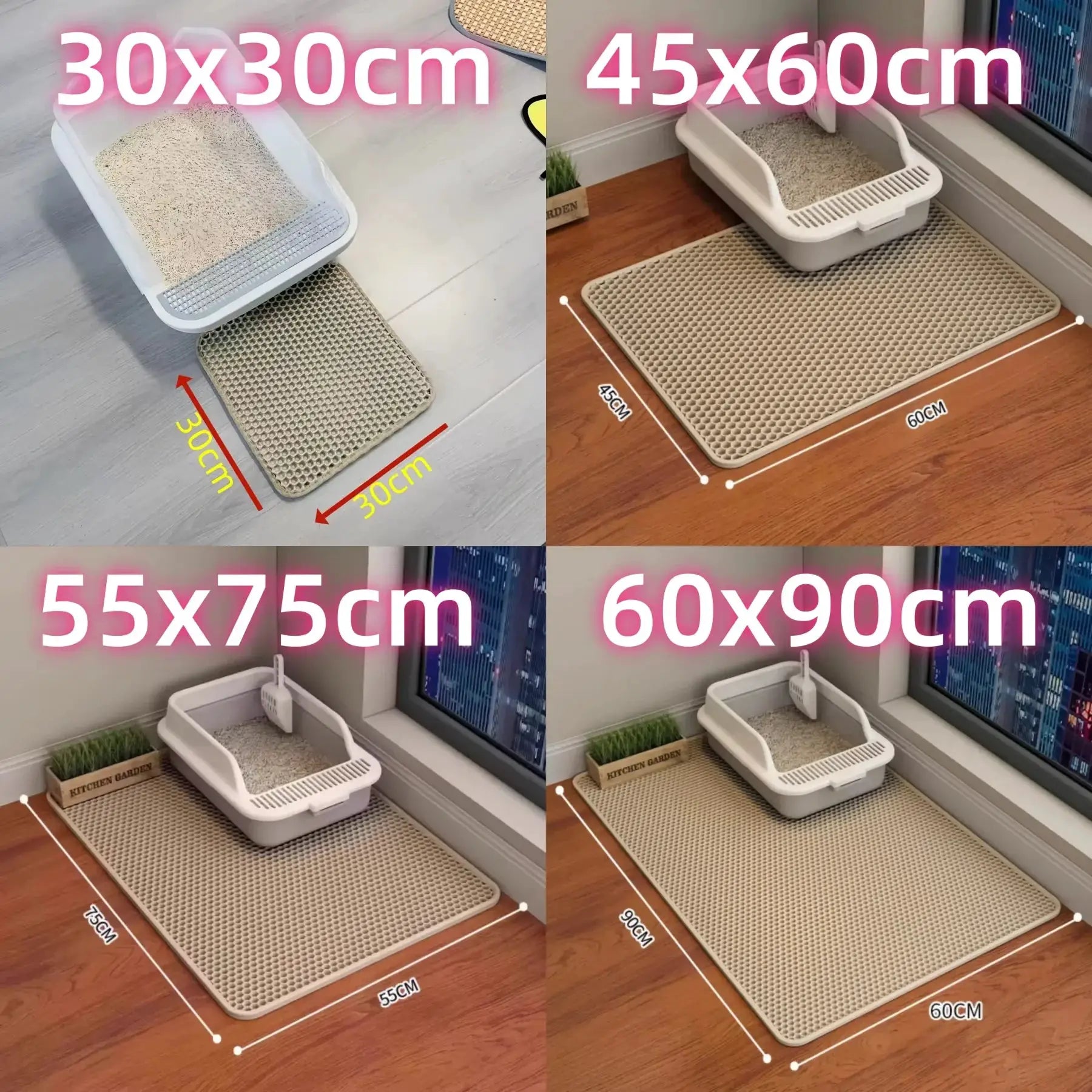 Extra Large Cat Litter Mat Heavy Duty Waterproof Two Layer Non Slip Washable Floor Protector For Litter Box