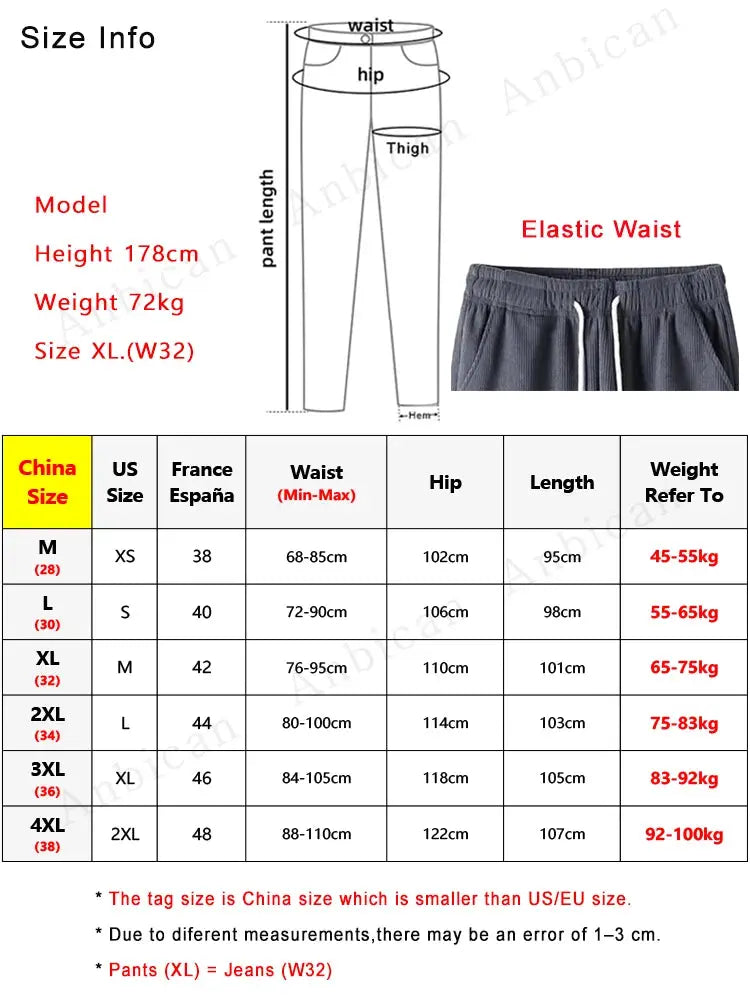 Winter thick warm corduroy fleece-lined men's track pants with drawstring, grey, Simples Market
