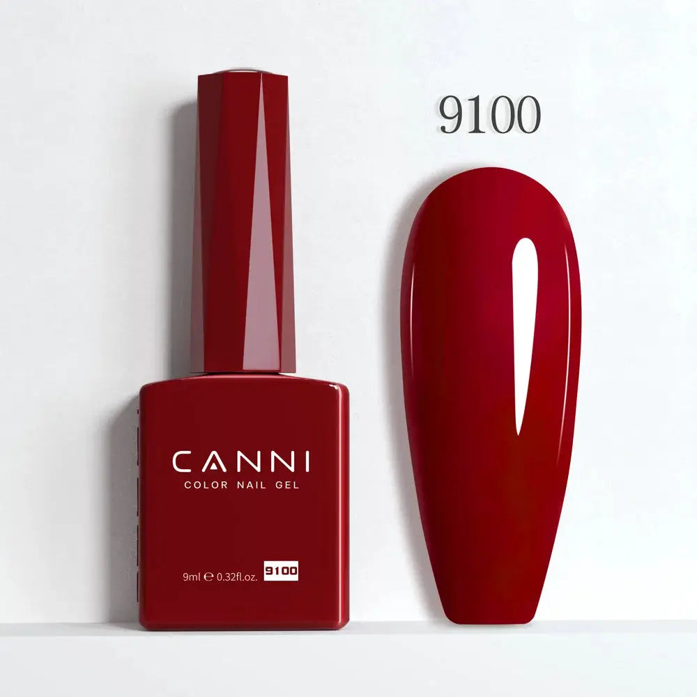Canni Hema Free Nail Gel Polish Christmas Red Collection Semi Permanent 9ml Long Lasting Shine