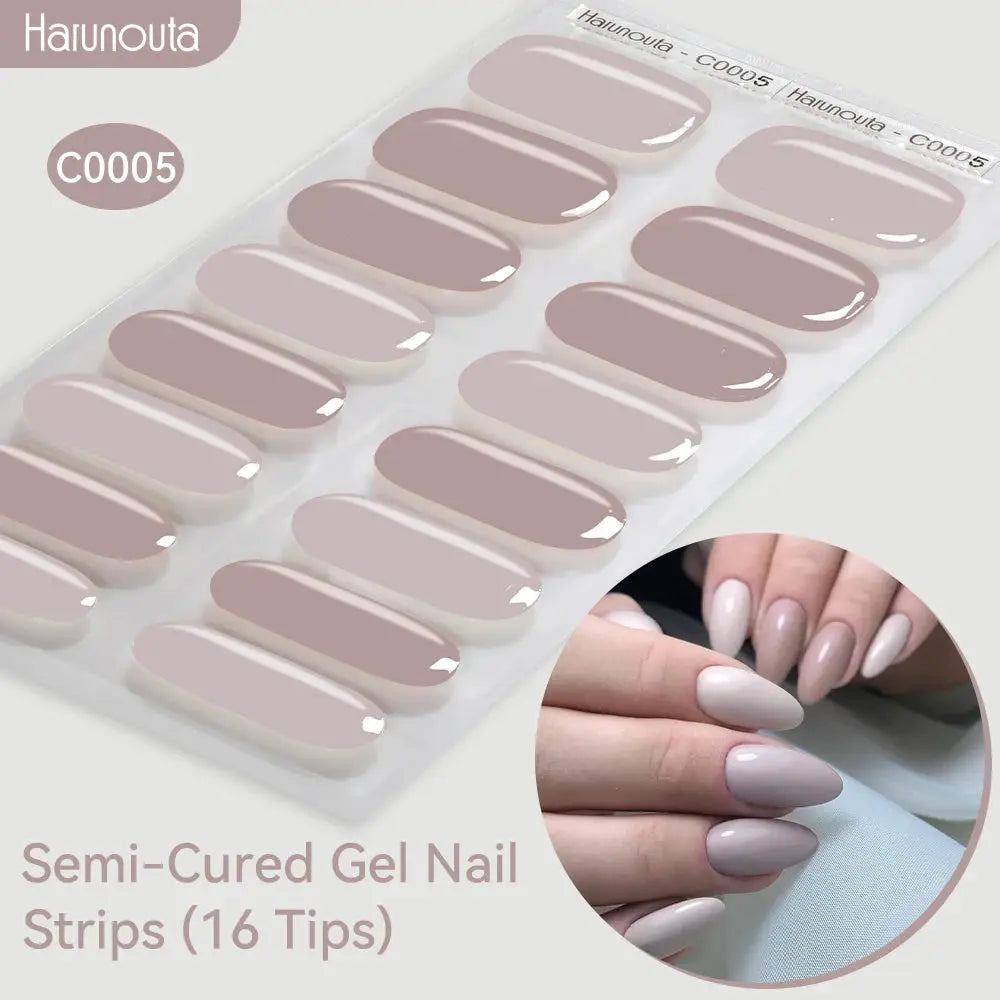 Gel nail strips, gradient mauve colors, 16 tips, by Simples Market Harunouta (C0005)