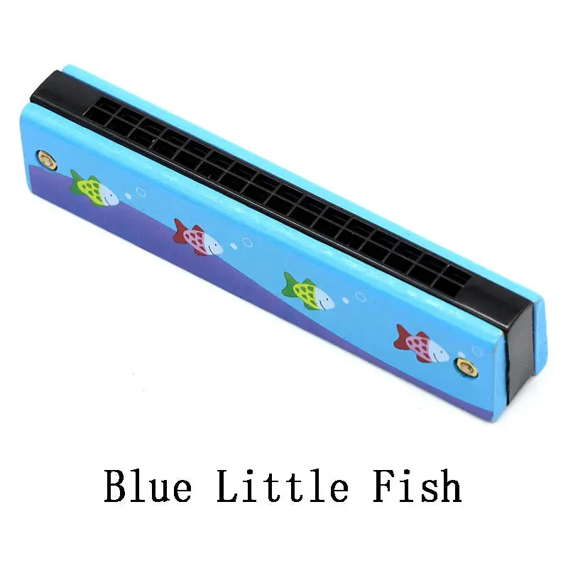Children Wooden Harmonica Musical Instrument Toy for Early Education Teaching Aid and Puzzle for Kindergarten Beginners