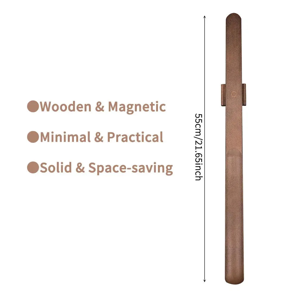 Shoe horn: premium beech wood, 55cm long with magnetic base by Simples Market