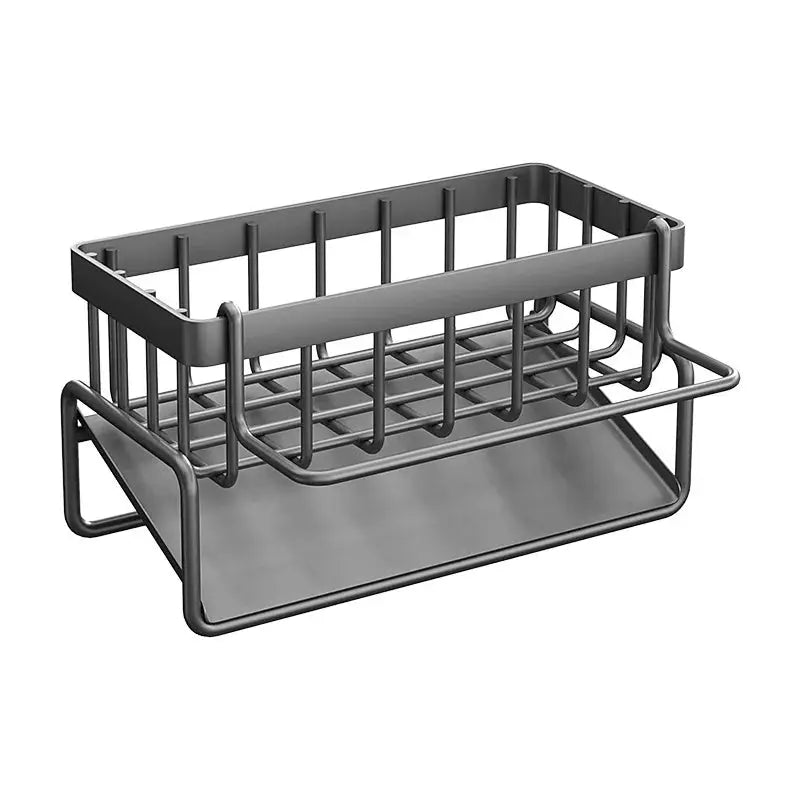 Simples Market stainless steel kitchen sink drain rack with sponge holder and drip tray