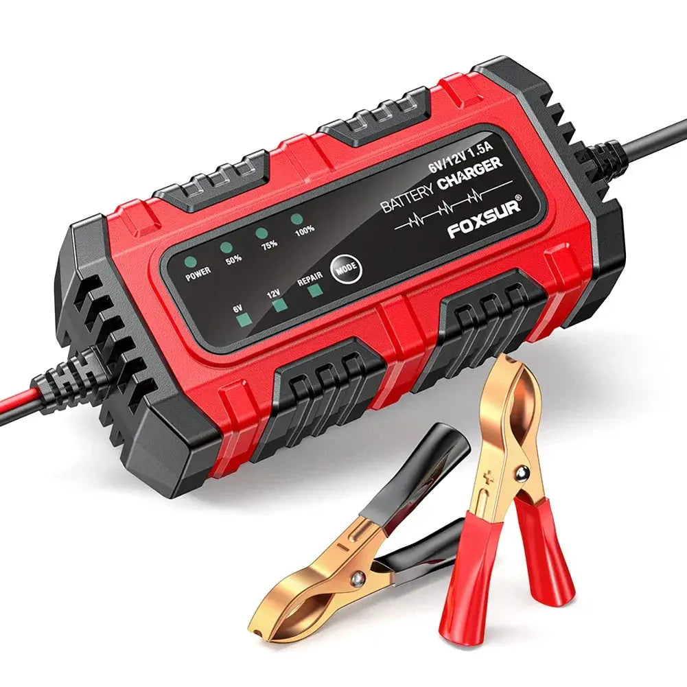 VoltGuard Smart Car And Motorcycle Battery Charger 6V 12V With Auto Voltage Detection And Safety Protections