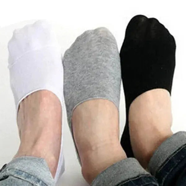 5 Pairs Men Boat Cotton Socks Breathable Invisible Ankle Socks With Non Slip Silicone For Summer And Autumn