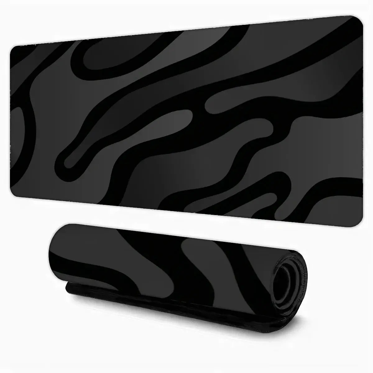 Black Gray Swirl Design Large Mouse Pad Desk Mat For Gaming And Office PC Keyboard Accessories