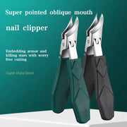 Original Large Opening Pointed Nose Nail Clippers With Beveled Edges Stainless Steel Nail Cutters For Household Pedicure