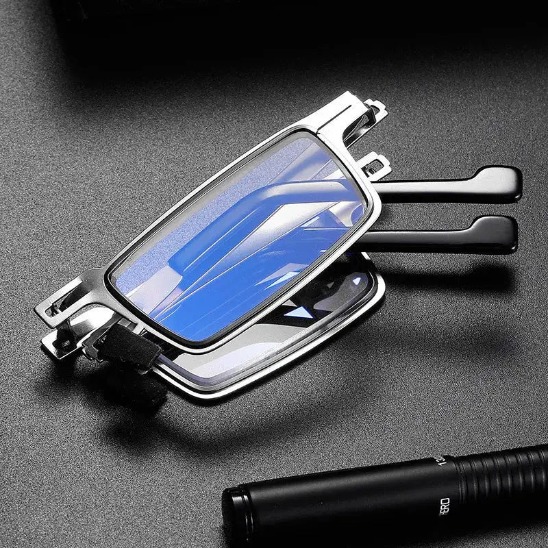 OptiLite Metal Folding Reading Glasses Ultra Lightweight Anti Blue Light Lenses For Presbyopia Eyewear