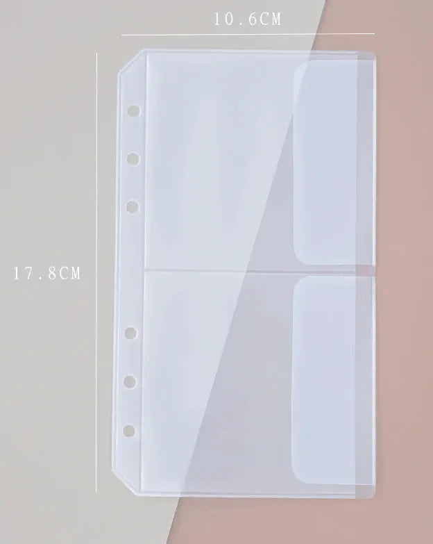 Simples Market A5/A6 5-pack transparent binder zipper folders for 6-ring notebooks