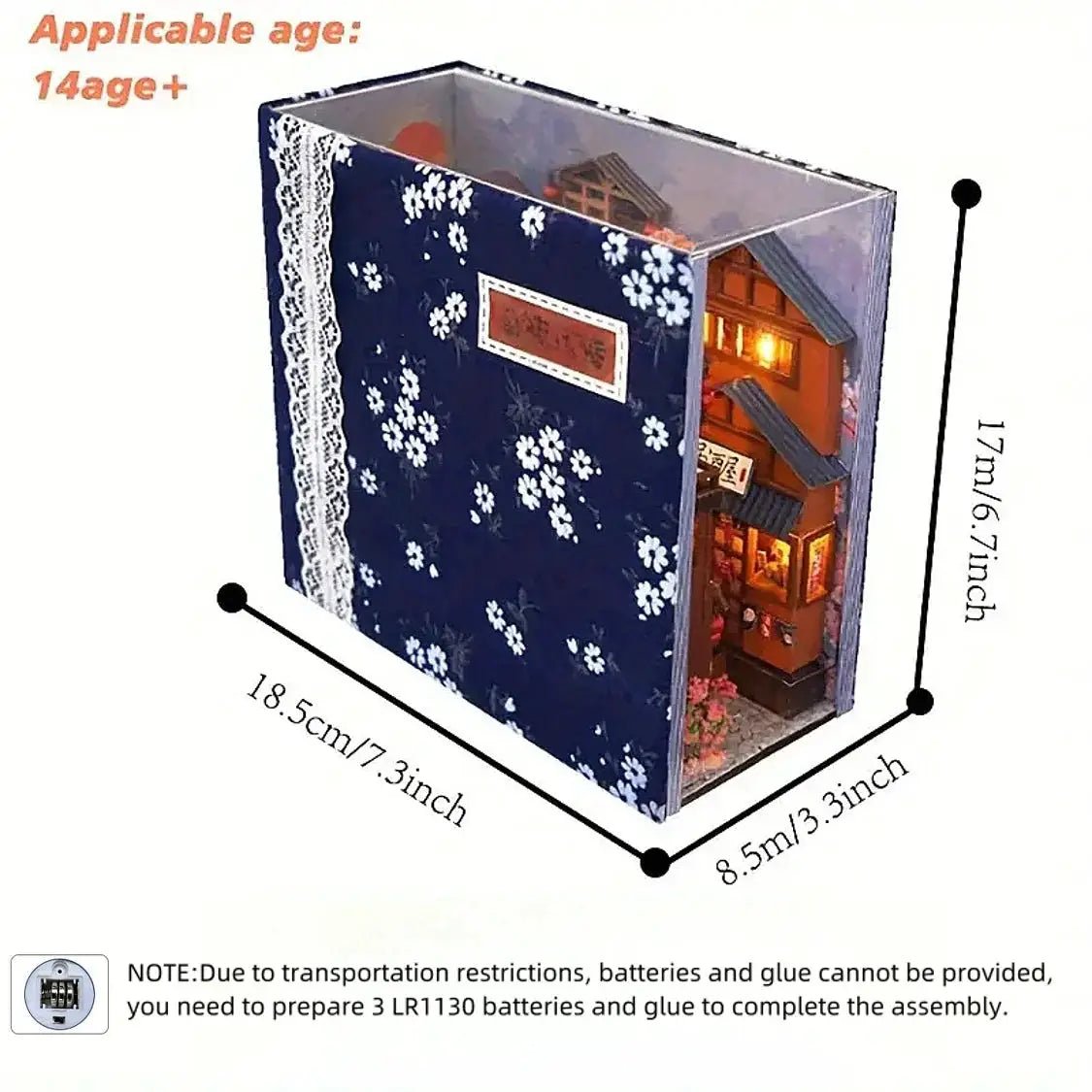 DIY Book Nook Kit Assembly Model Kit Wooden Retro Bookshelf Decor Home Decor Micro Model Gift for Teens and Adults - Simples Market