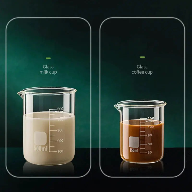 High Borosilicate Glass Measuring Cup Beaker 50ml to 1000ml with Clear Etched Scale for Kitchen and Laboratory Baking