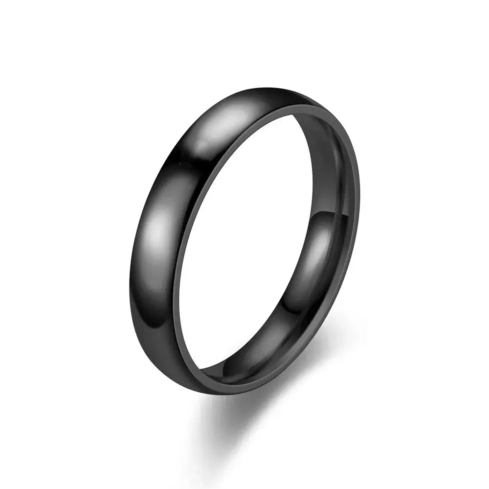 Unisex stainless steel ring with black matte finish