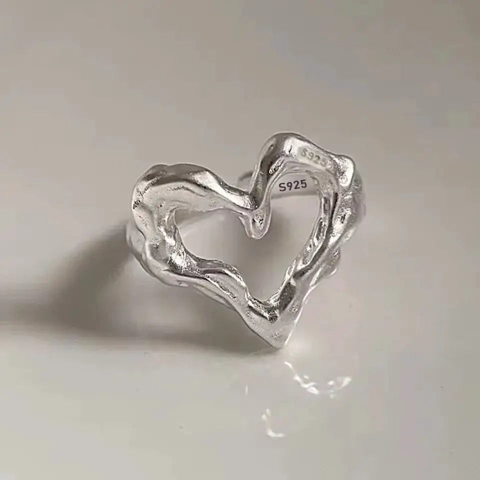925 Sterling Silver Love Heart Ring With Hanadama Pearl For Women Gift Jewelry Birthday