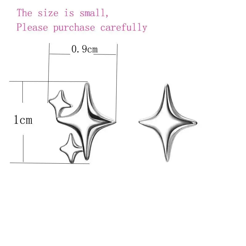 925 Sterling Silver Star Hoop Earrings For Women And Girls Trendy Original Hip Hop Style Jewelry Gift