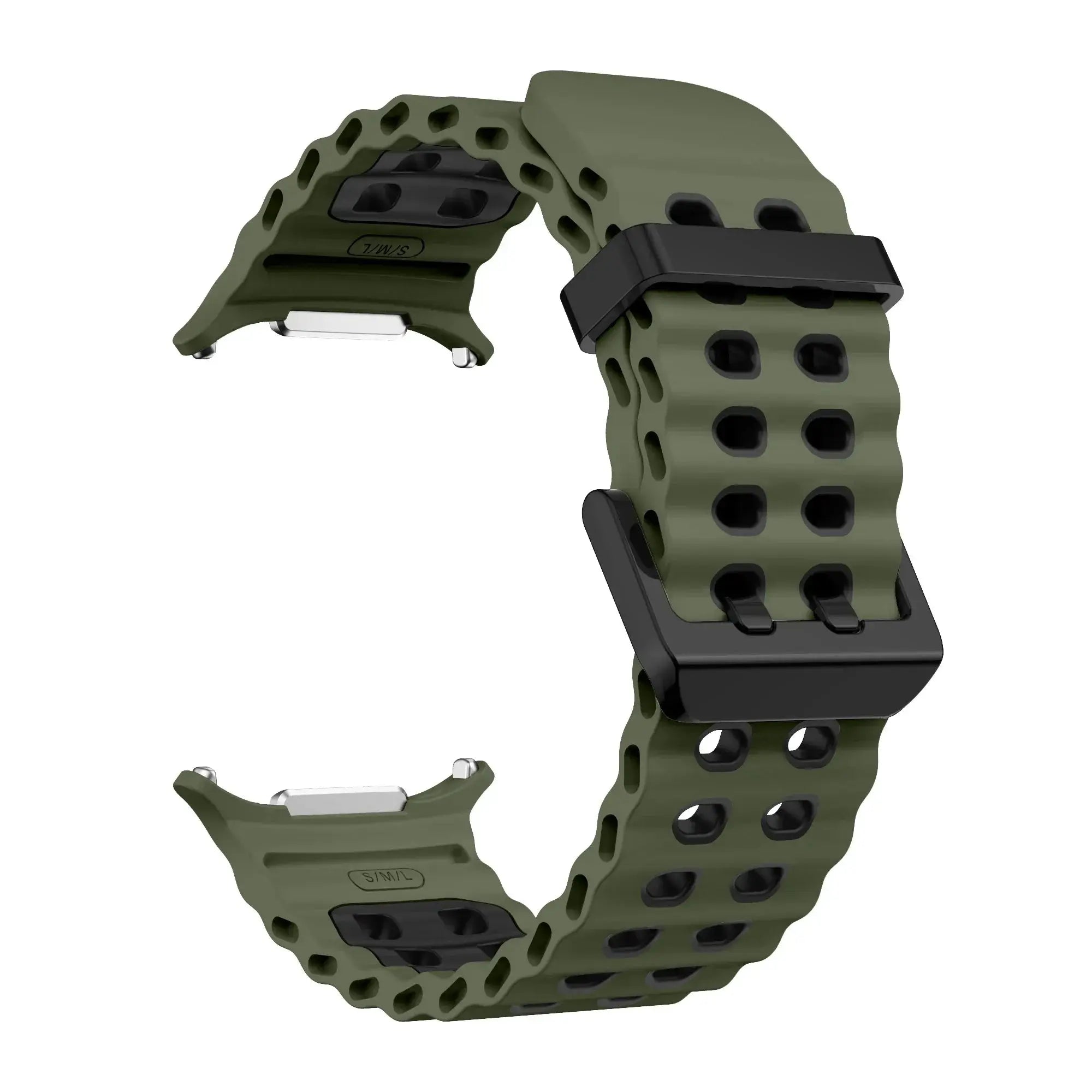 NEW Marine Silicone Strap For Samsung watch ultra 47mm Bracelet No Gaps Sport two-tone Band for Galaxy 8 ultra watchband 2030