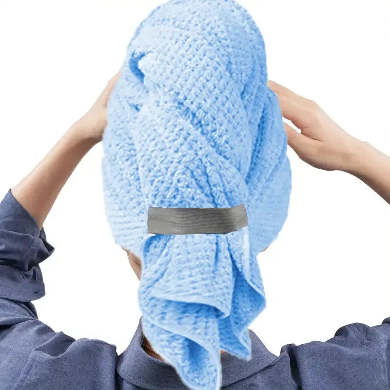 Extra Large Microfiber Hair Towel Wrap With Elastic Band Quick Dry Ultra Absorbent Soft Turban