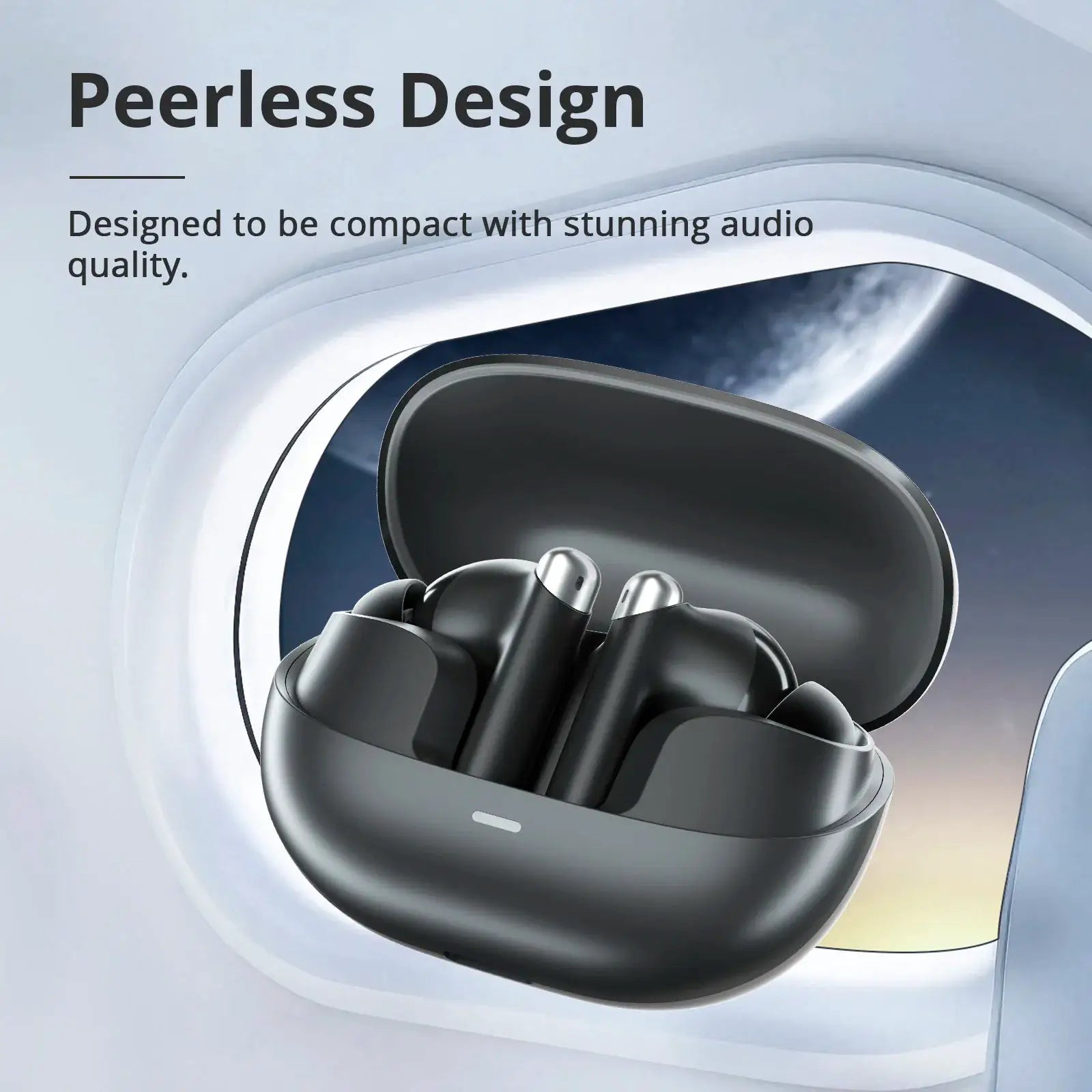 Tronsmart Sounfii R4 wireless earphones in black charging case