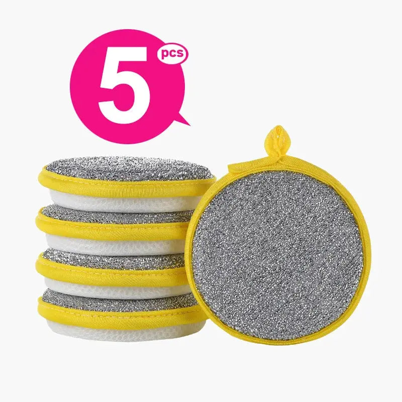 TrueClean Double Sided Dish Sponge With Soft Sponge On One Side And Nylon Scrubber On The Other