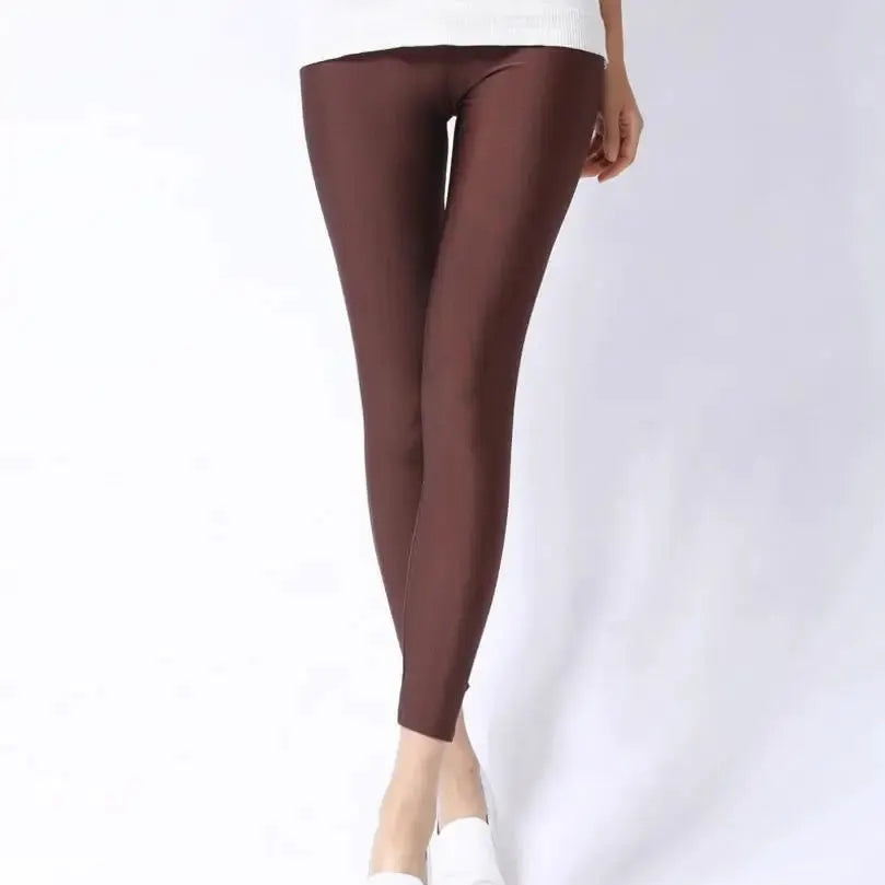 VivaWear Spring Solid Candy Neon Leggings For Women High Stretch Breathable Polyester All Day Comfort