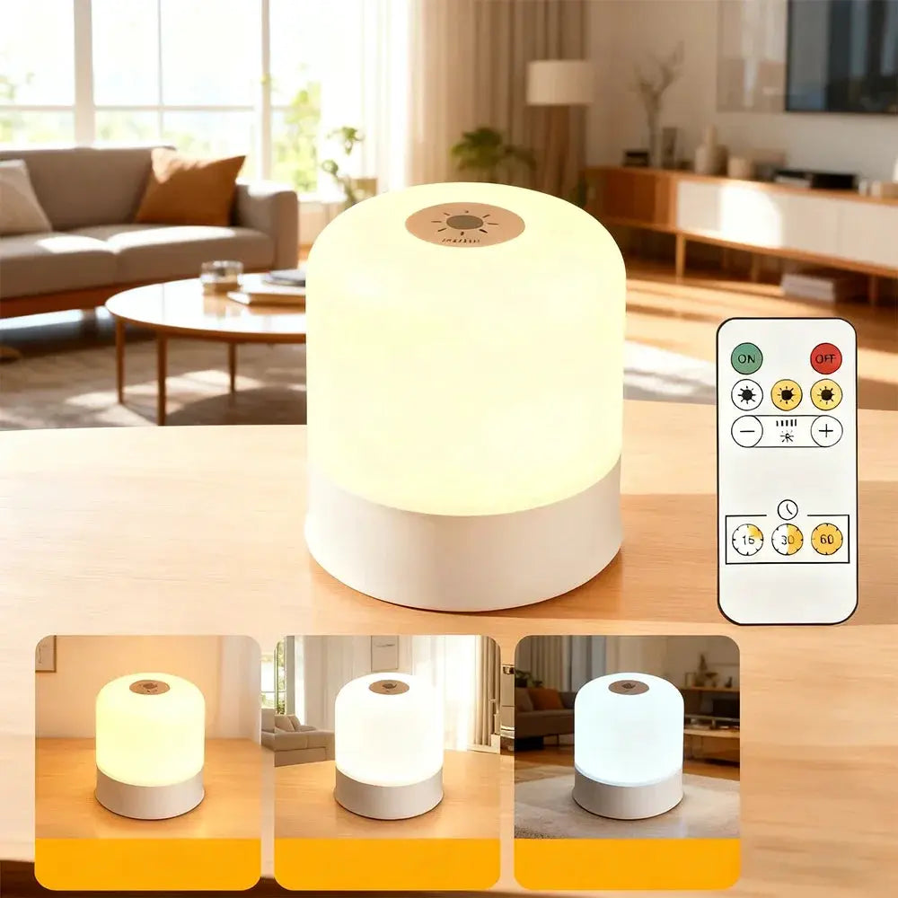 LuminaGlow LED Night Light Dimmable Lamp Rechargeable Or Plug In RGB Touch Control For Bedroom Bedside Reading