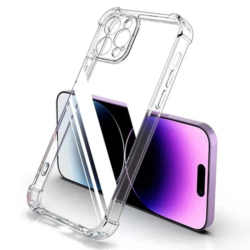 ShieldNova Shockproof Silicone Clear Phone Case With Lens Protection And Reinforced Corners For iPhone 6 Through 16 Pro Max