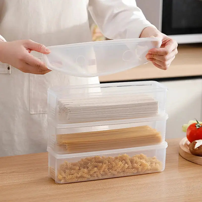 Airtight Spaghetti Canister Pasta Storage Container With Lid For Cereal Grains Pantry Organization