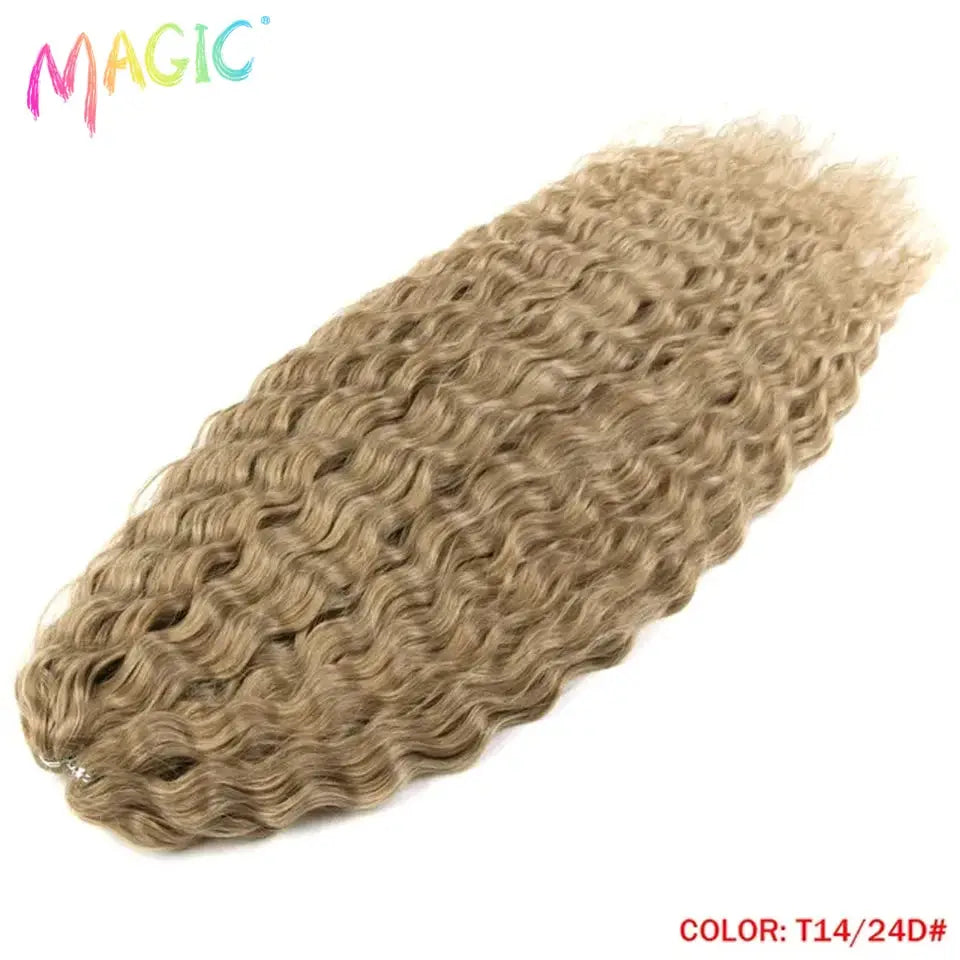 Magic Ariel Curl crochet hair with water-wave twist, ombre blonde 22in synthetic braiding extension