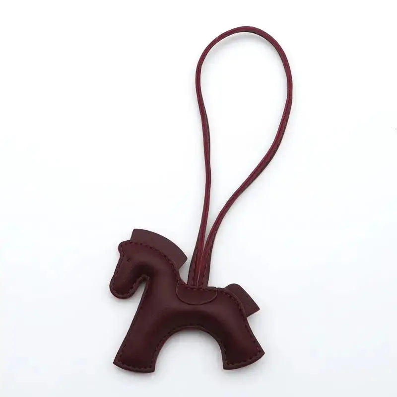 Premium PU Leather Pony Embellishment Car Keychain Multicolor Horse Design For Bags Keys Gift Birthday