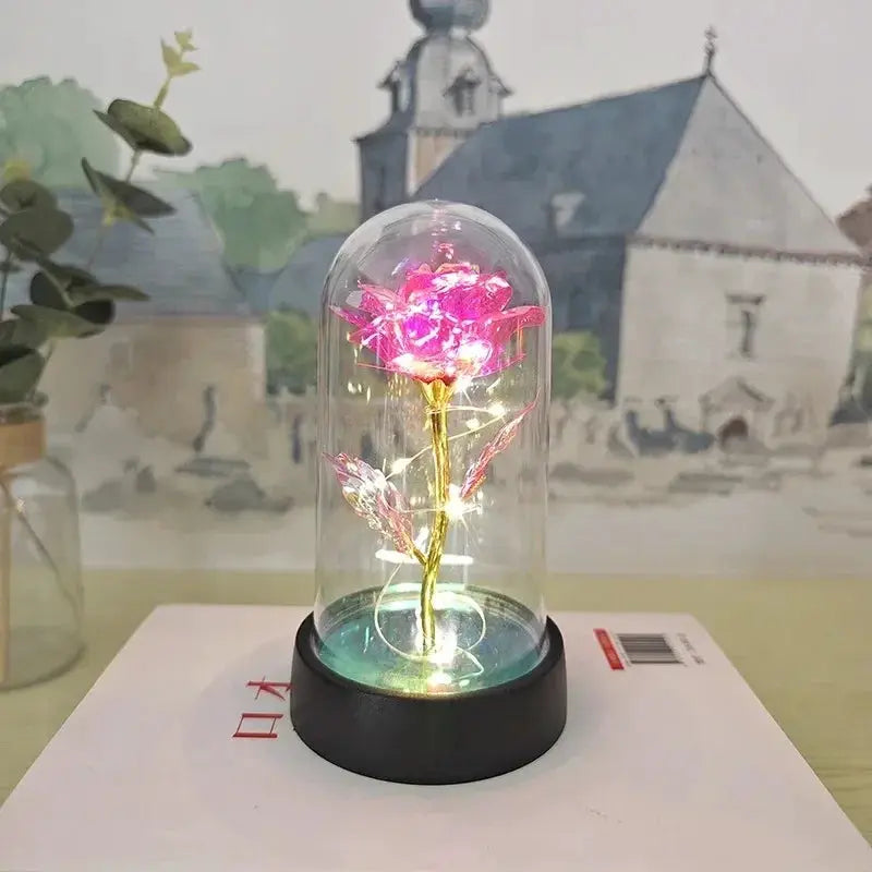Artificial Rose Flowers With LED Light Eternal Rose Gift For Girlfriend Valentines Day Wedding Decor Christmas Gifts
