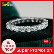 So-Bling S925 sterling silver cubic zirconia ring for women, bridal engagement style