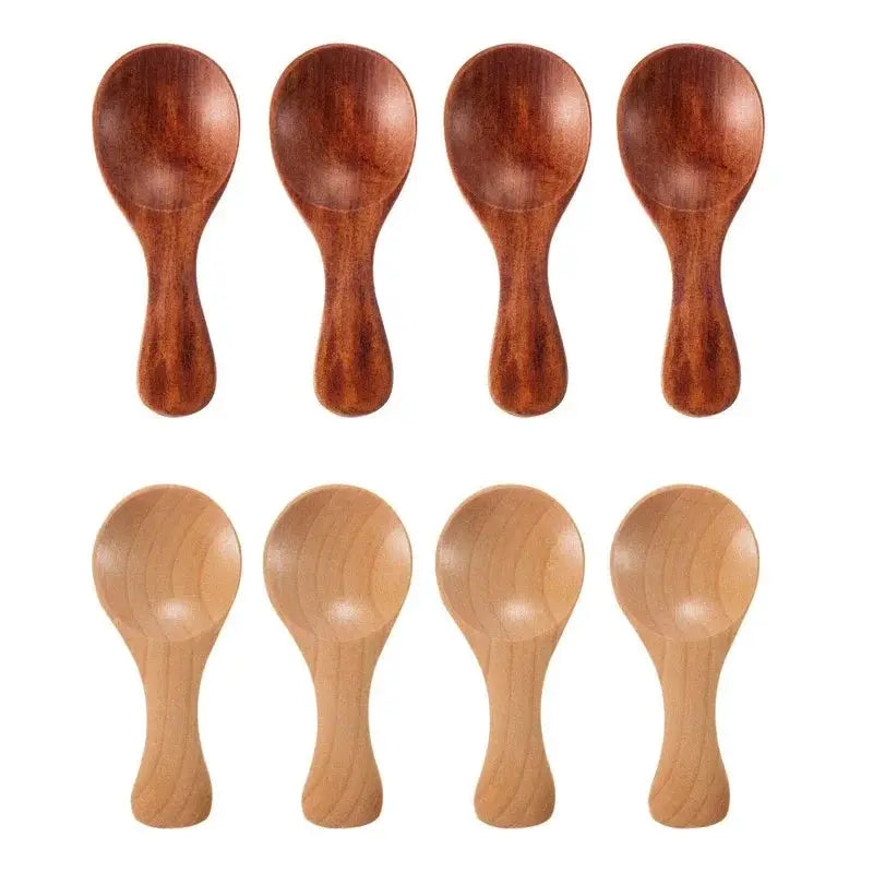 TimberNest Mini Wooden Spoon Set 4 Pieces For Sugar Coffee Tea And Spices Precision Scooping
