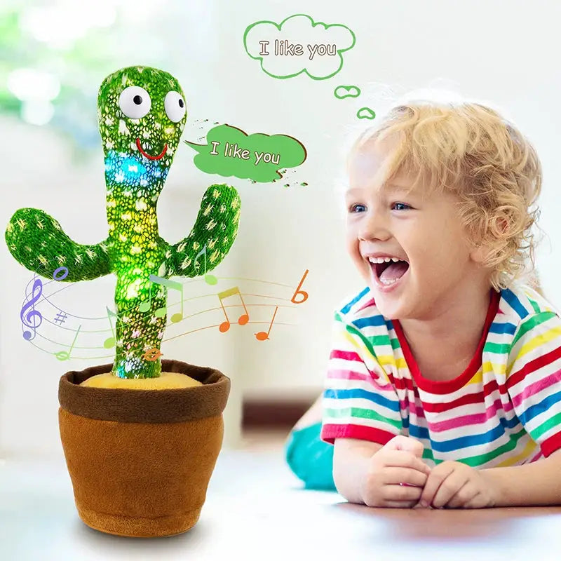 Dancing Cactus 120 Song Speaker Talking Plush Toy With USB Battery Voice Repeat Cactus Dancer Plushie Gift For Kids