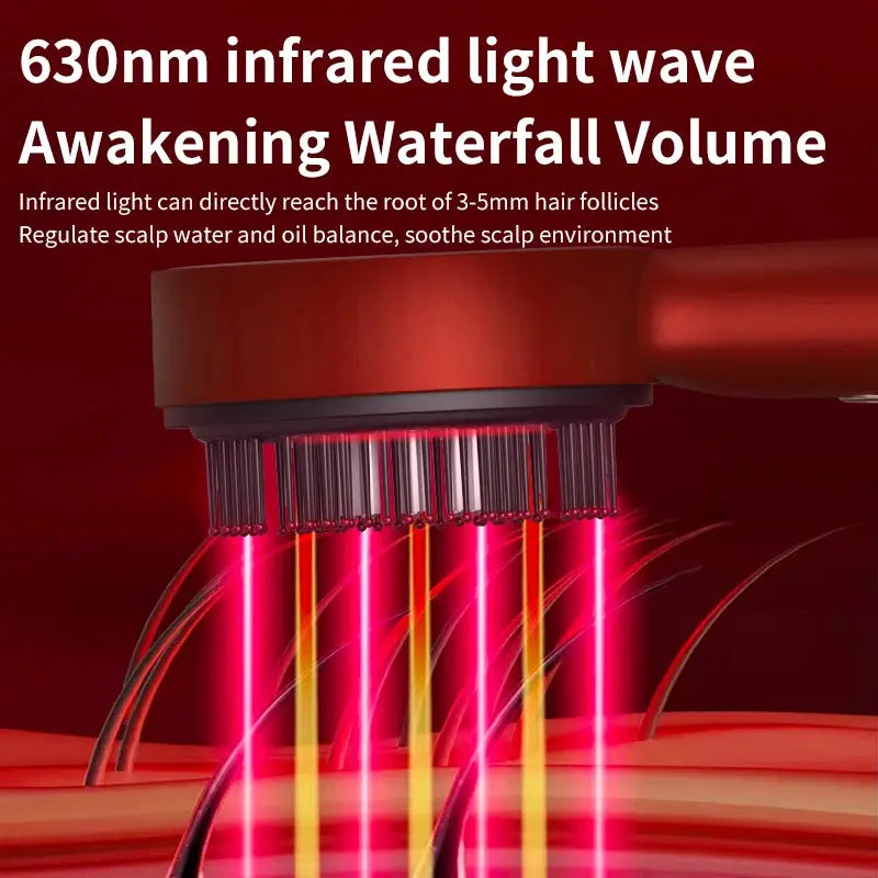 Electric Vibration Massage Comb With Red Light Therapy For Hair Growth Scalp Care Anti Hair Loss Liquid Oil Applicator