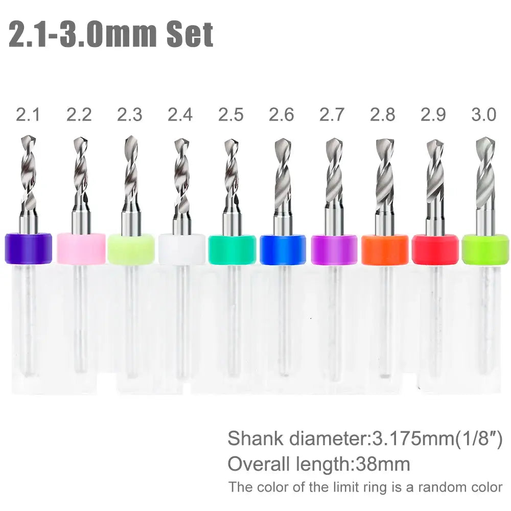 XCAN 0.1mm–2.0mm Carbide PCB Drill Bit Set for Printed Circuit Boards Mini CNC Drilling