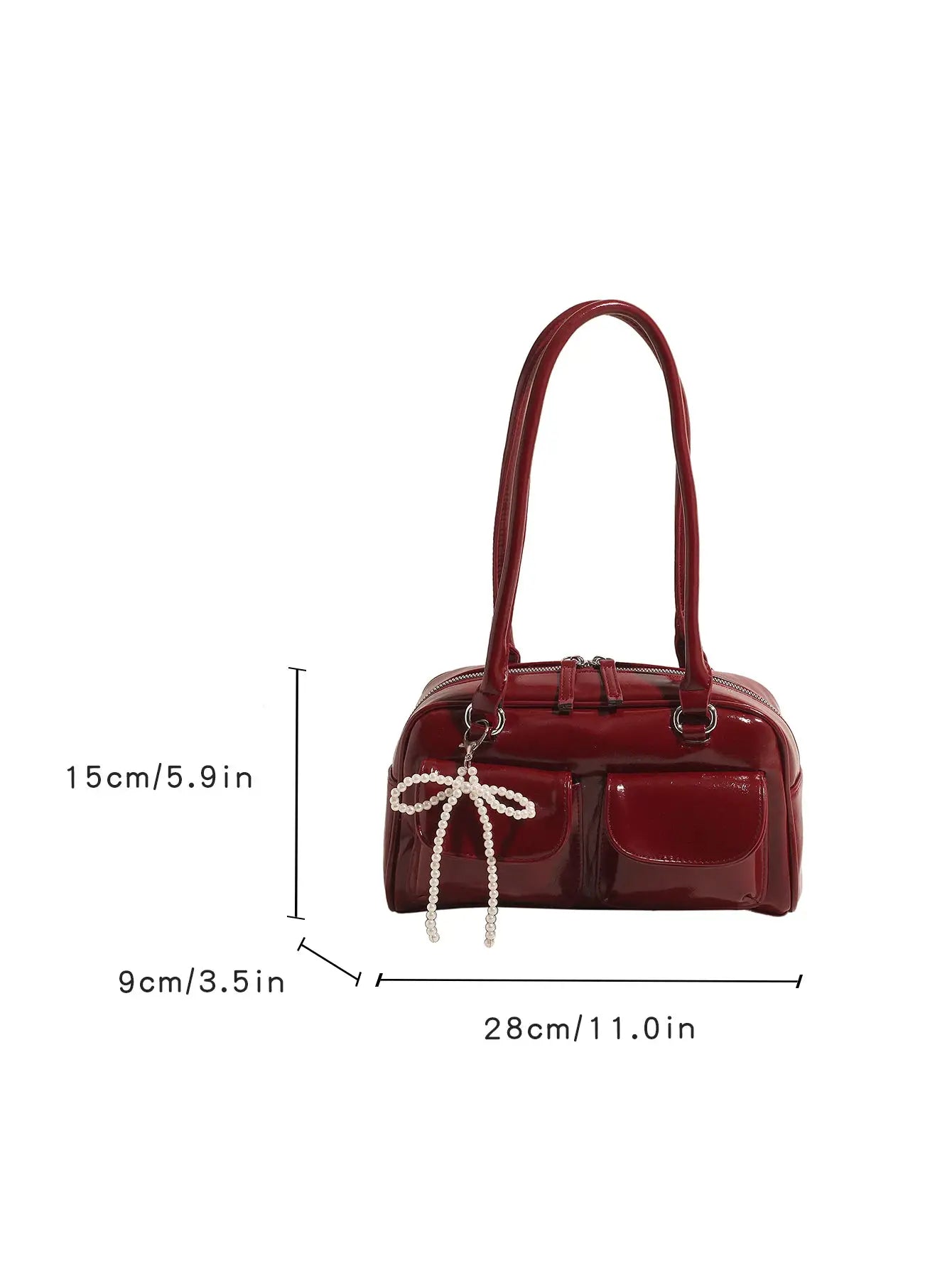 Korean Edition Underarm Bow Pillow Bag For Women PU Leather Shoulder Bag With Comfortable Pillow Shaped Design