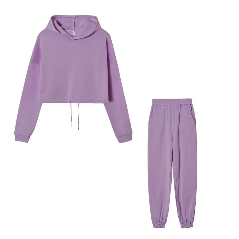 Fashion Trend Womens Long Sleeve Sports Casual Two Piece Set Lightweight Knit Blend With Stretch For Comfort