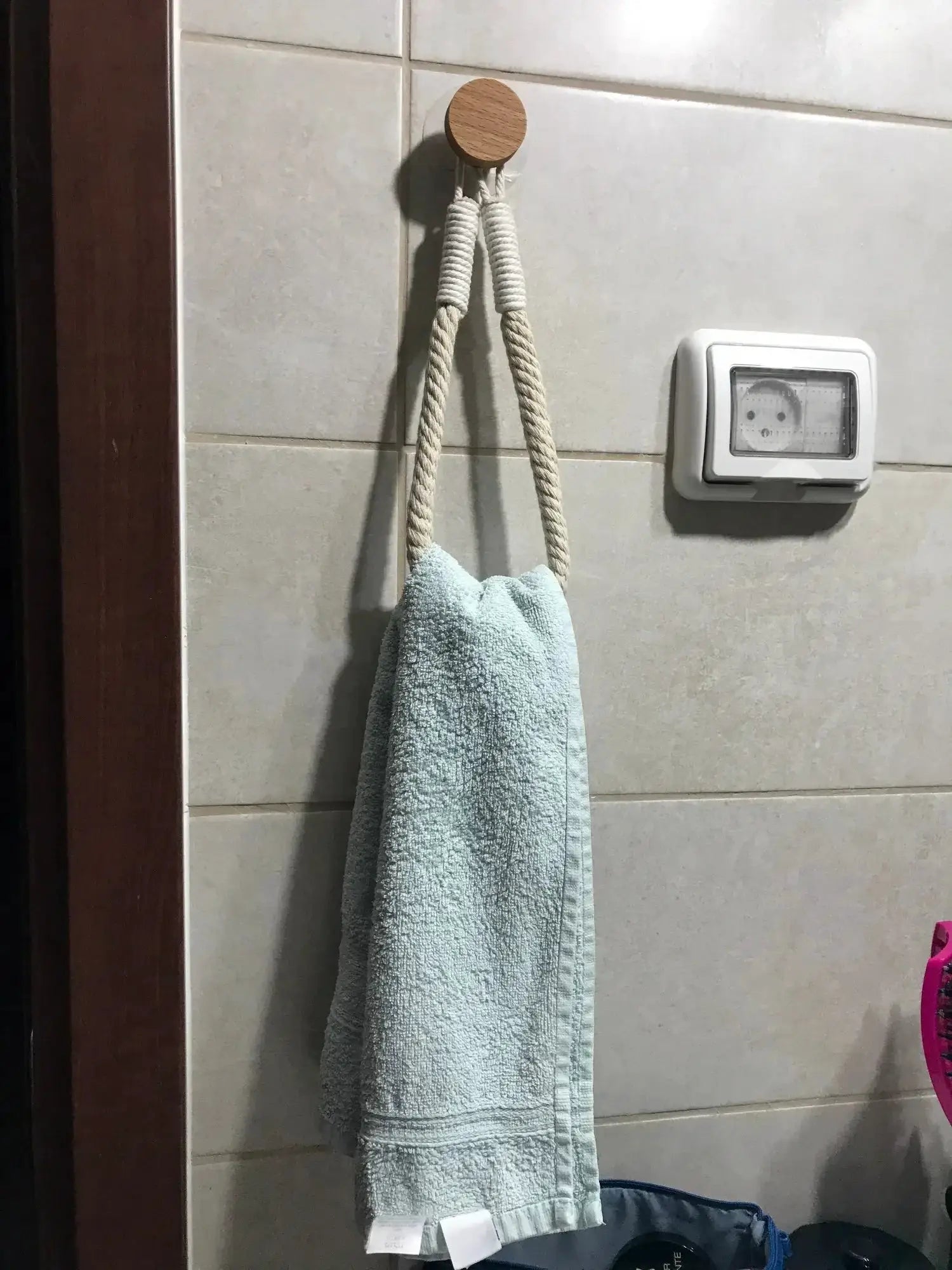 Nail Free HomeNest Rope Paper Towel Holder No Tools Needed Wall Mount For Kitchen And Bathroom Durable Rope Design