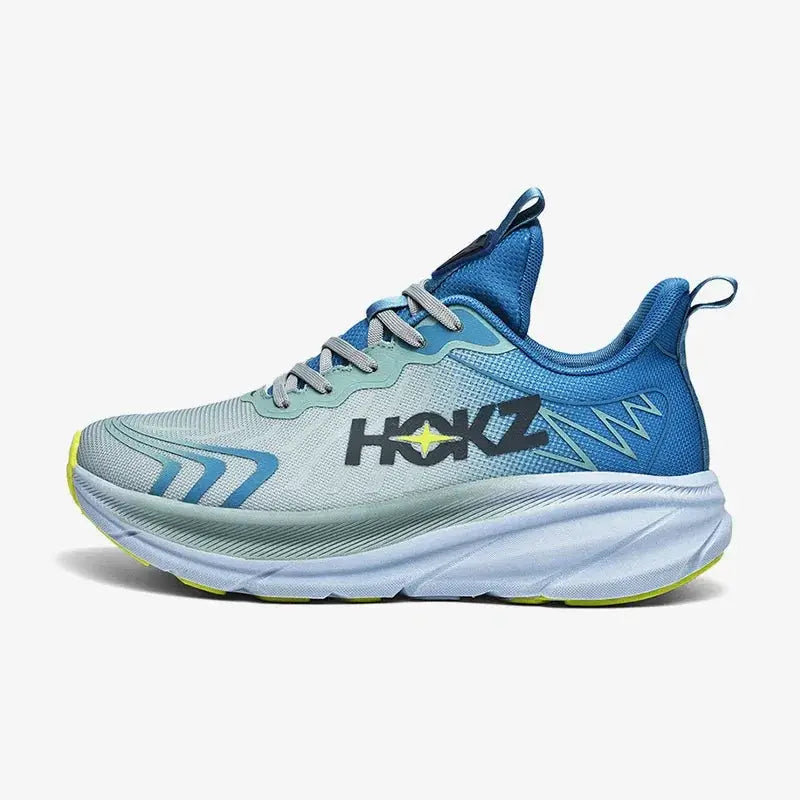 HOKZ men's blue mesh running shoe with lightweight cushioned midsole, Simples Market
