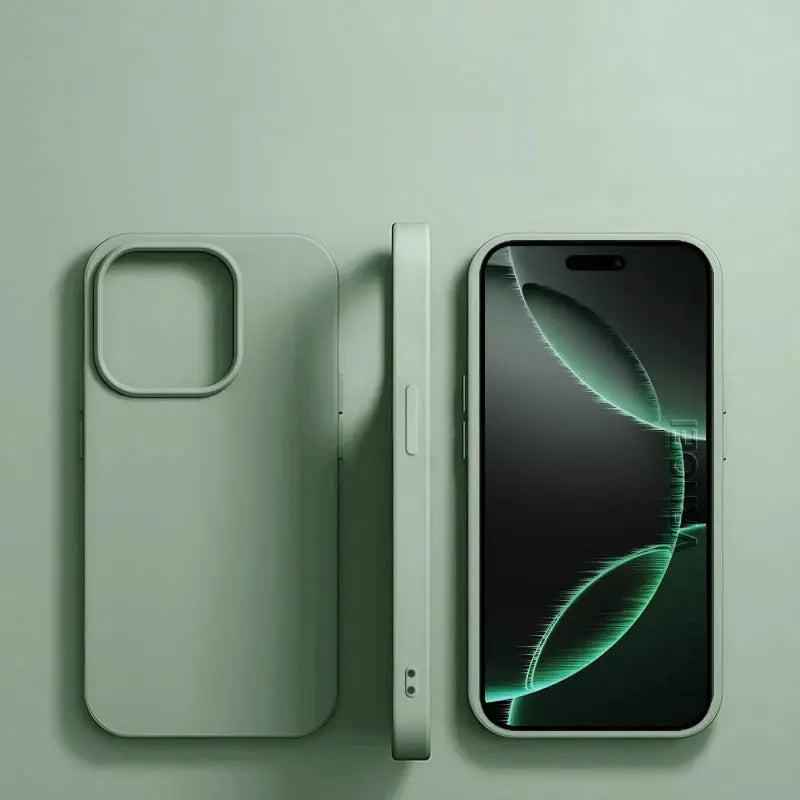 Original liquid silicone phone case for Apple iPhone, mint green, shockproof back cover