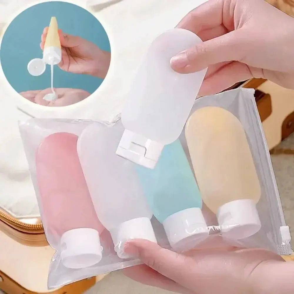 4 Pack 60ml Refillable Squeeze Tubes Set Travel Empty Lotion Shampoo Bottles For On The Go