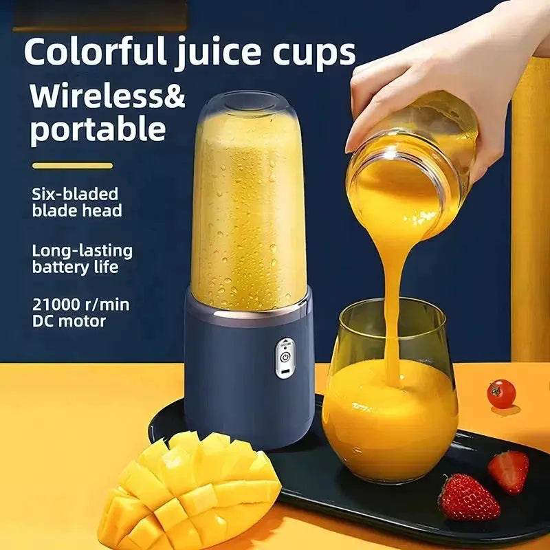 Portable Blender Bottle 6 Blades 150W On The Go Smoothies Juices Ice