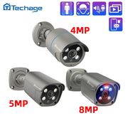 Techage outdoor metal IP security camera set of three in gray, with 4MP, 5MP and 8MP models