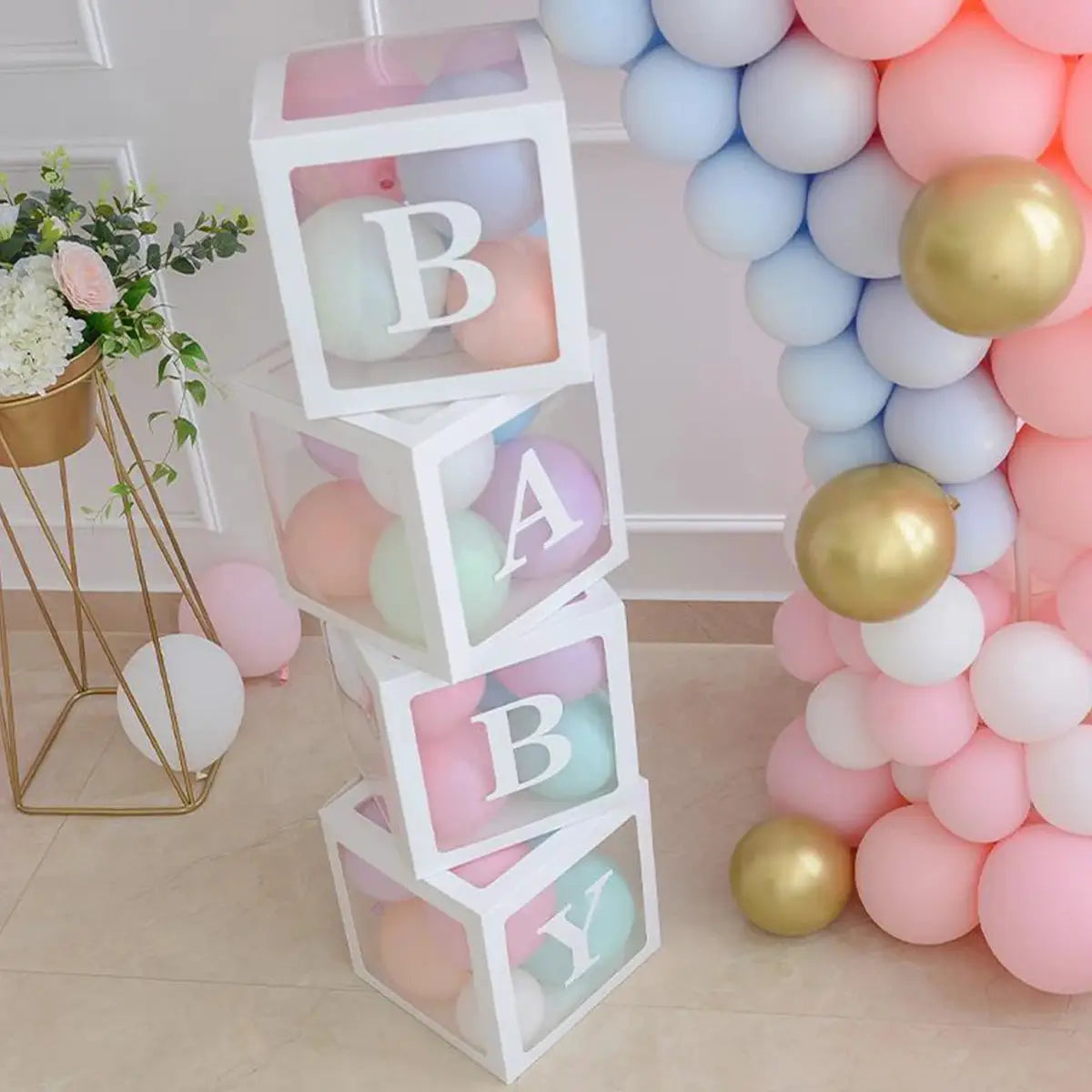 Baby Balloon Box For Baby Shower First Birthday Gender Reveal Boy Or Girl Kids Party Decoration