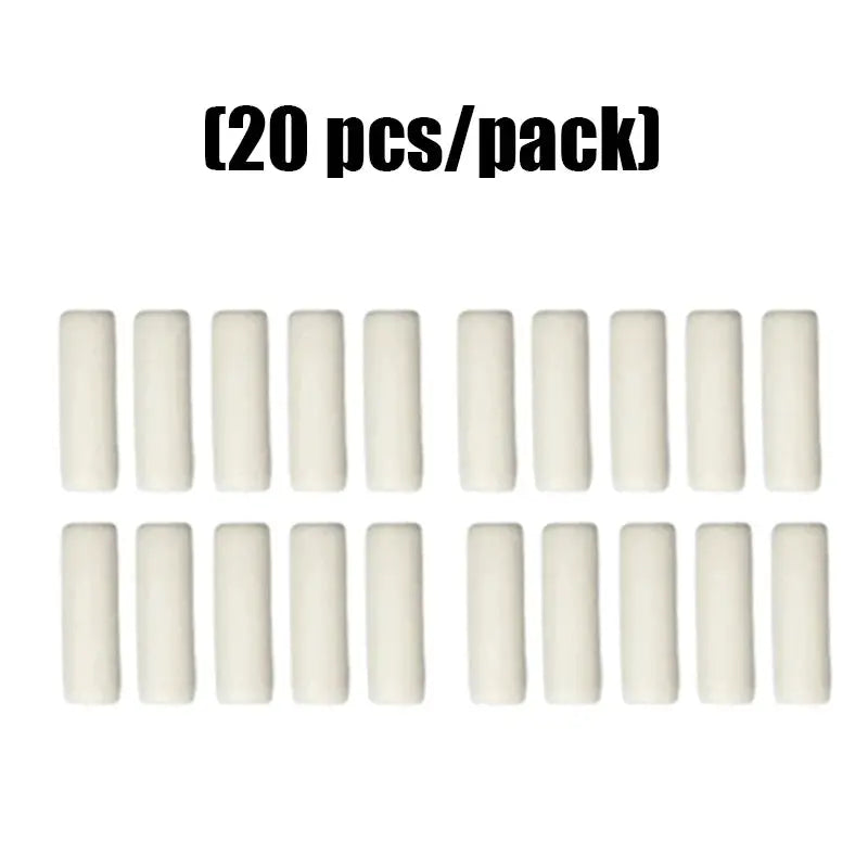 20pcs white mini erasers for mechanical pencils, replaceable core for office and sketching