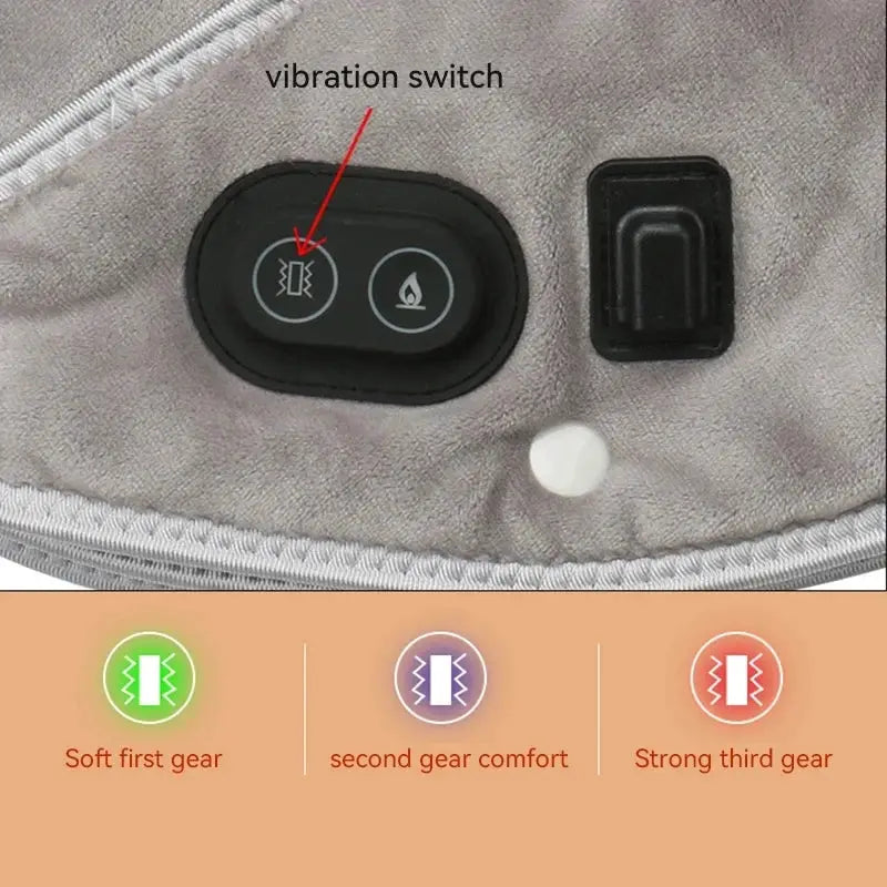 Simples Market gray electric heating shoulder neck pad cervical wrap with three-gear heat and vibration