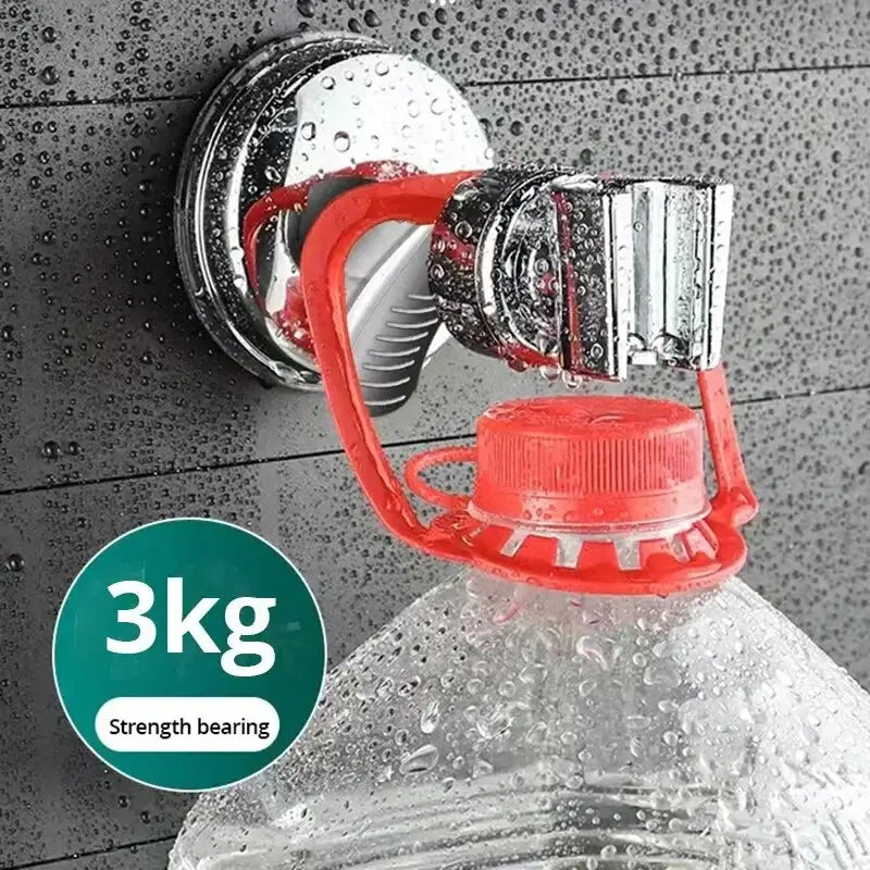 Simples Market adjustable shower rack with suction cup, red lotus canopy bracket for handheld shower head, 3kg capacity