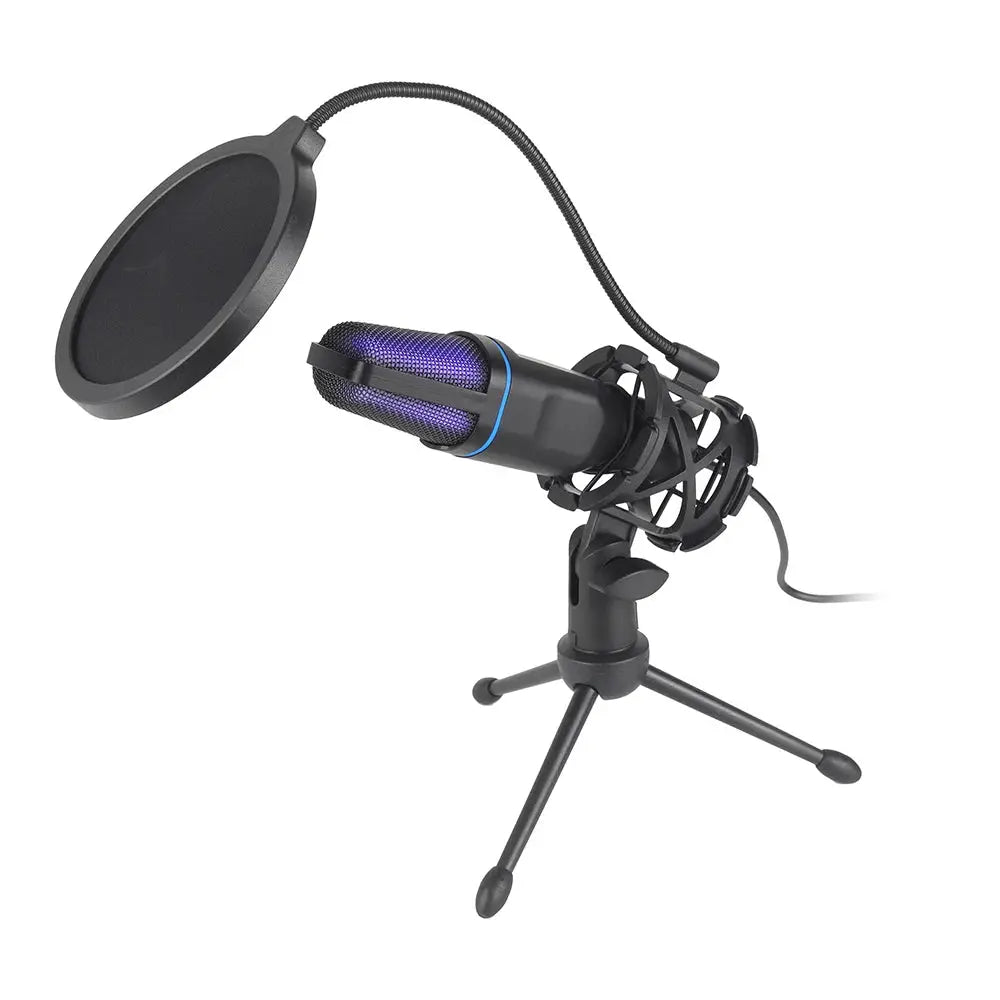 NebulaTech USB RGB Condenser Microphone For Gaming And Streaming Studio Quality Voice For Clear Broadcast