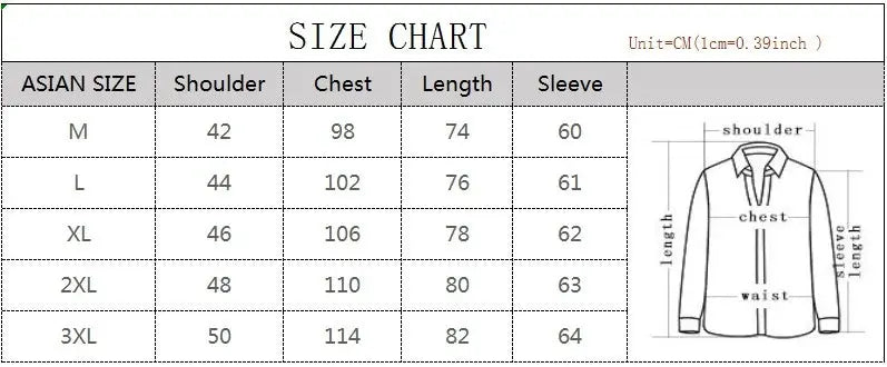 Simples Market men's wool overcoat, long wool outerwear; size chart shows M–3XL
