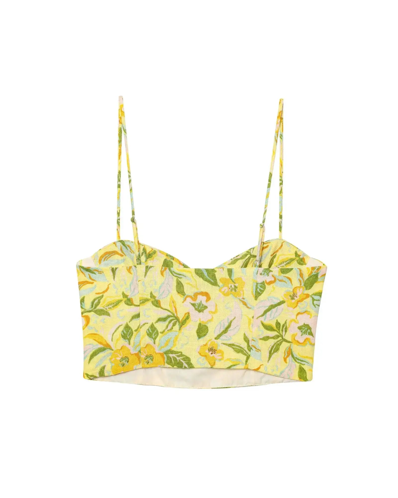 Floral Print Two Piece Set Women Crop Camisole A Line Skirt Beachwear